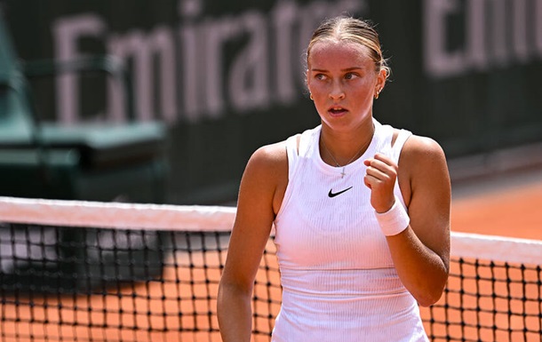Українська тенісистка Елізета Котляр під час матчу на турнірі WTA