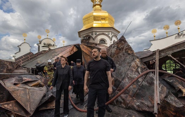 Києво-Печерська лавра після ворожої атаки дронів